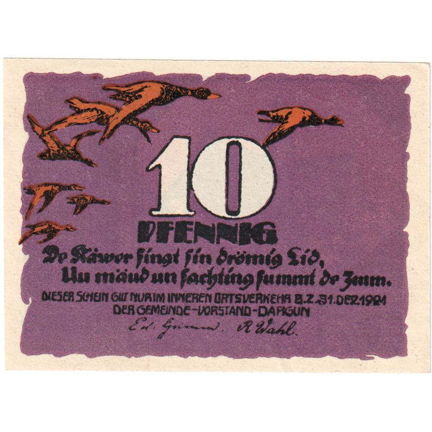 Duitsland, Dargun, 10 Pfennig, 1921-12-31, SPL