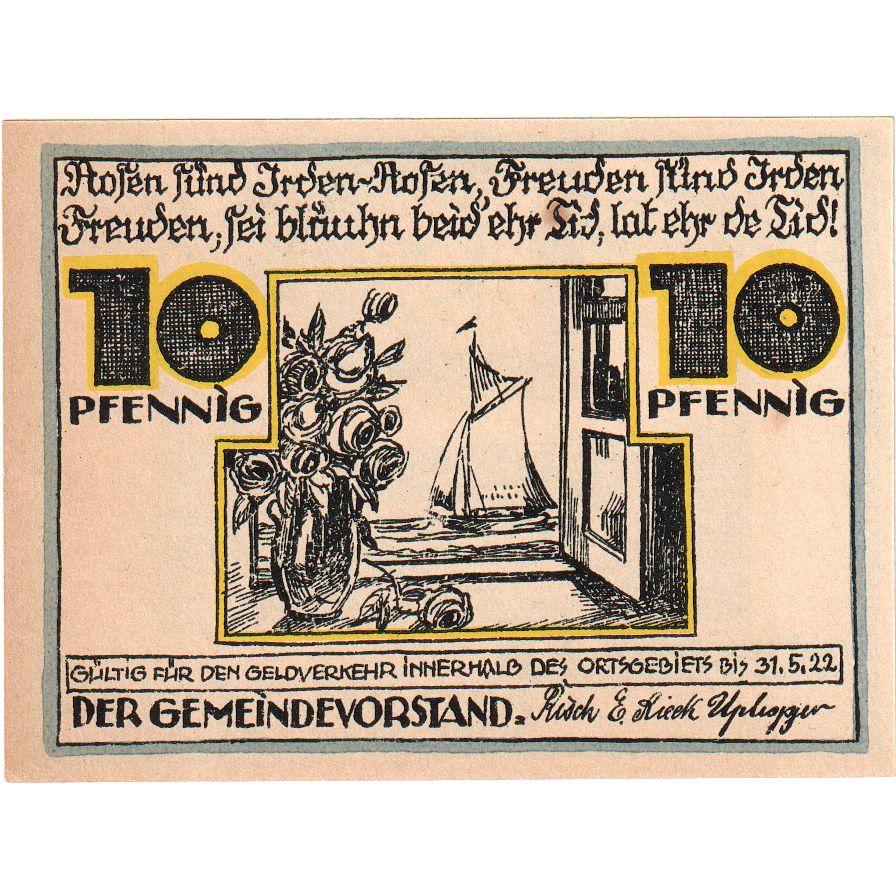 Allemagne, Brunshaupten, 10 Pfennig, 1922-05-31, SPL