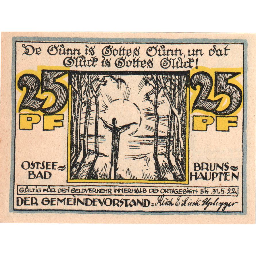 Alemania, Brunshaupten, 25 Pfennig, 1922-05-31, SC