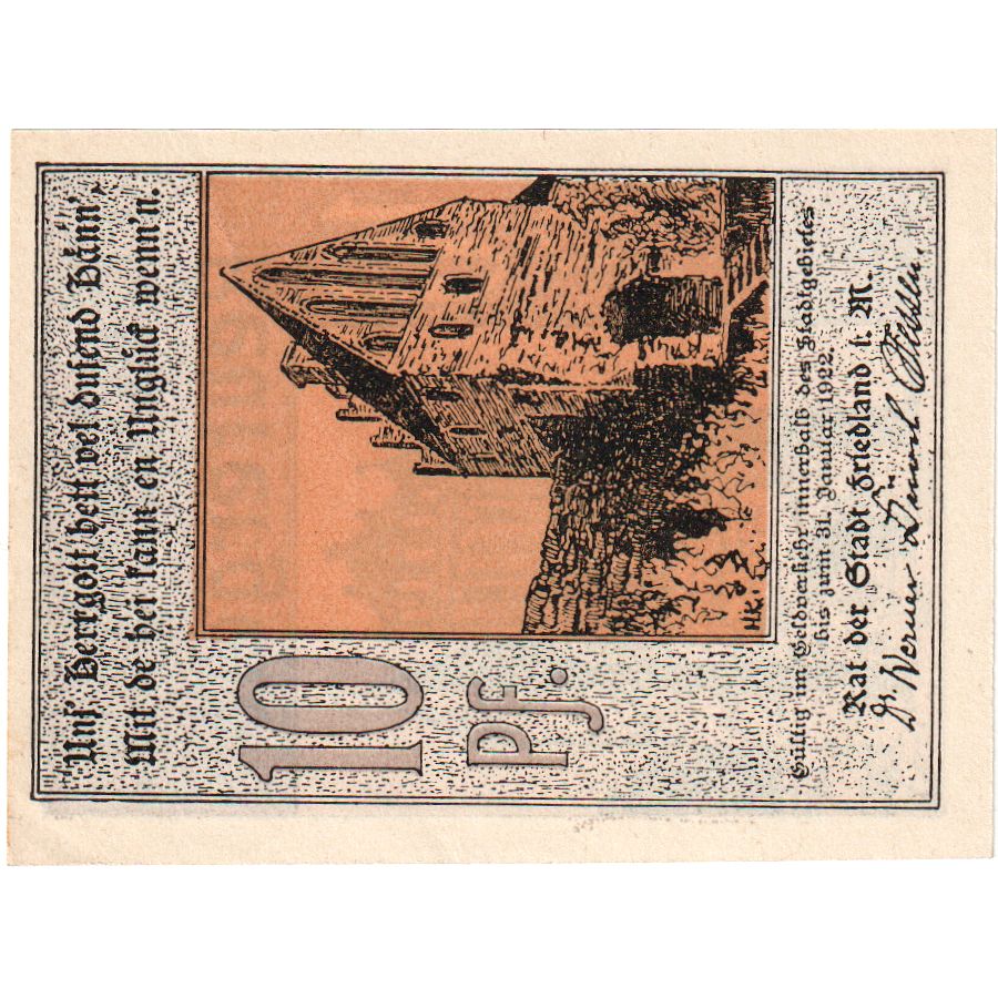 Alemania, Friedland, 10 Pfennig, 1922-01-31, SC