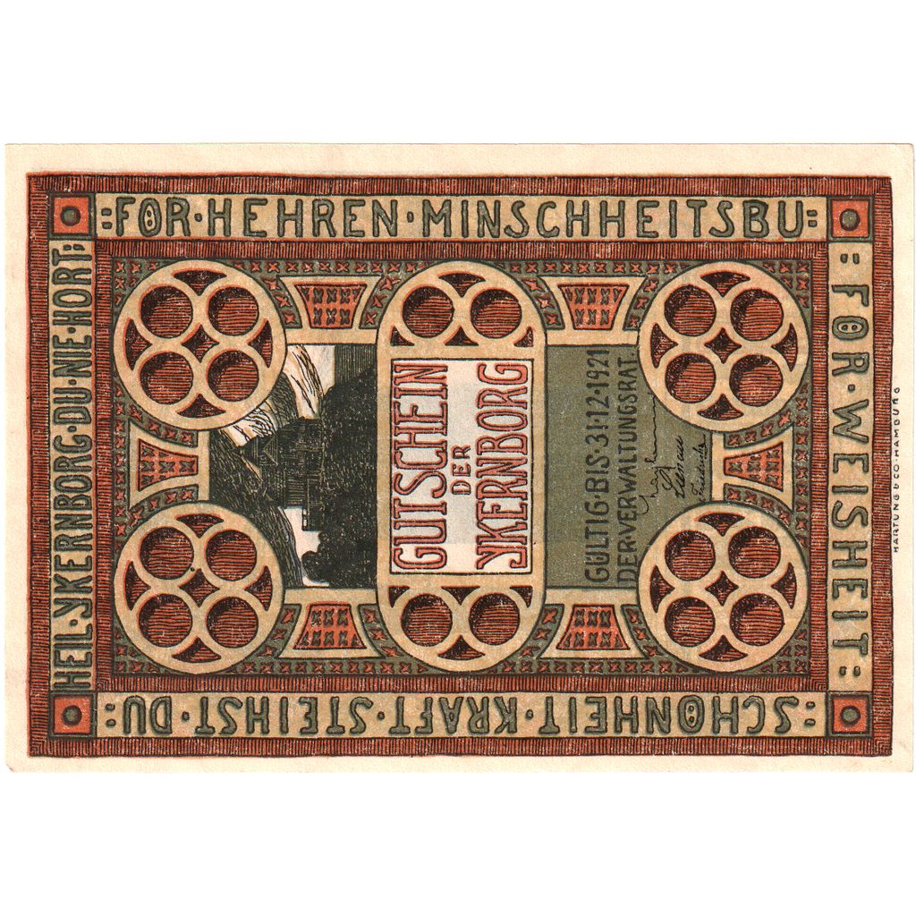Alemania, Kern, 1 Mark, 1921-12-31, SC