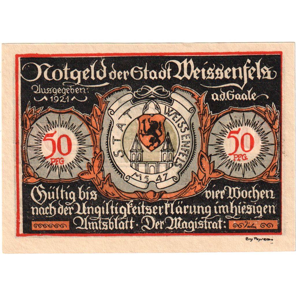 Allemagne, Weissenfels, 50 Pfennig, SPL