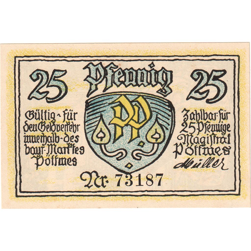 Allemagne, Pöttmes, 25 Pfennig, SPL