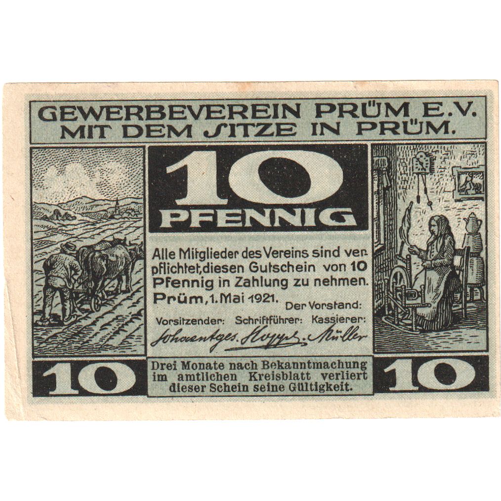 Duitsland, Prüm, 10 Pfennig, 1921-06-23, SUP