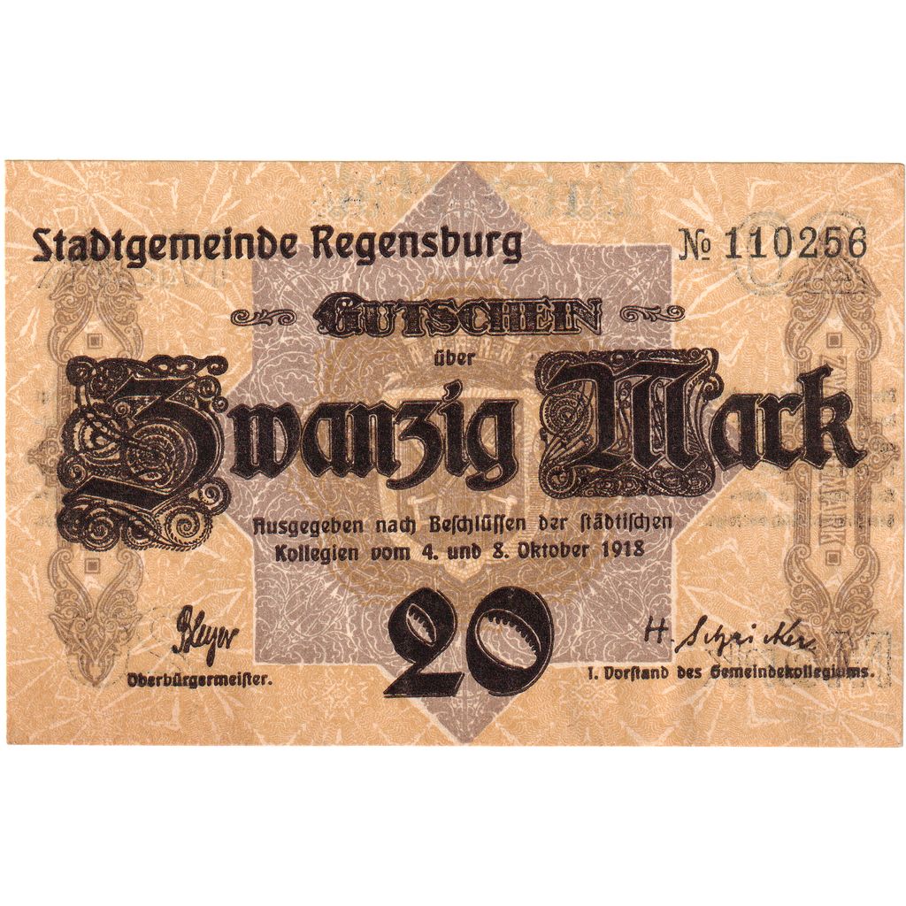 Deutschland, Regensburg, 20 Mark, 1919-02-01, UNZ-