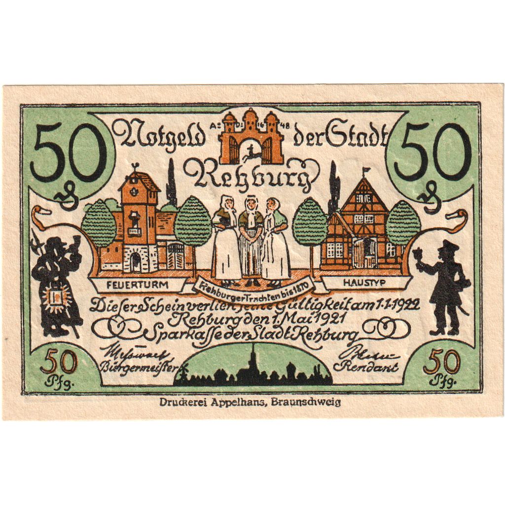 Alemania, Rehburg, 50 Pfennig, 1922-01-01, SC
