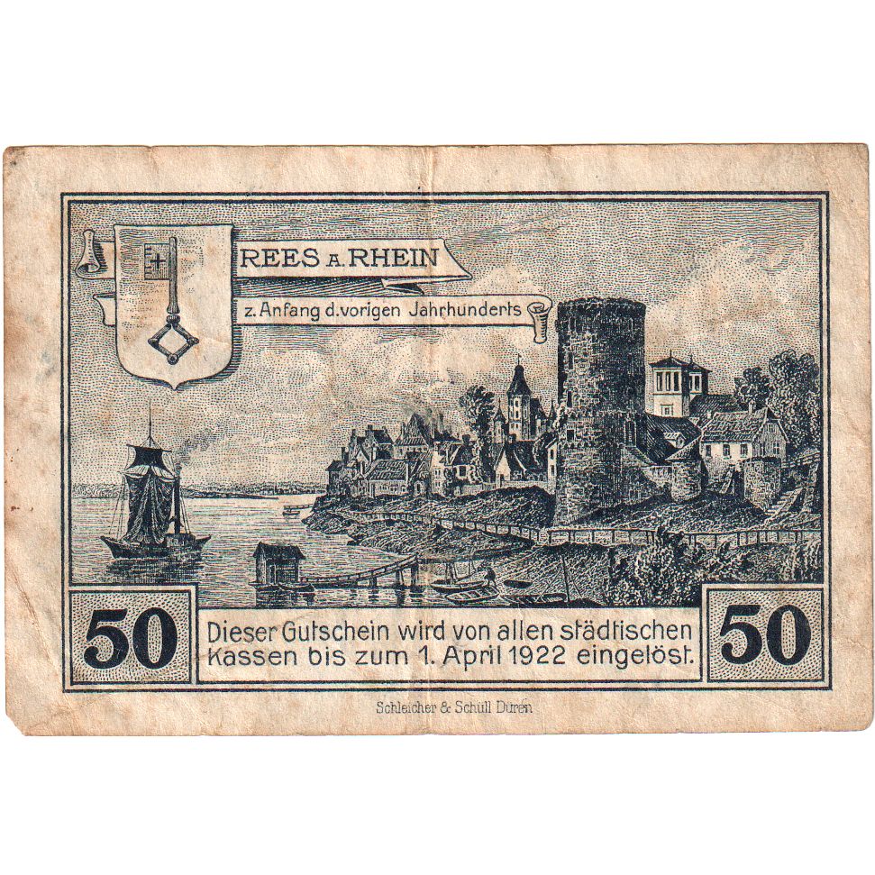Alemania, Rees, 50 Pfennig, 1922-04-01, BC