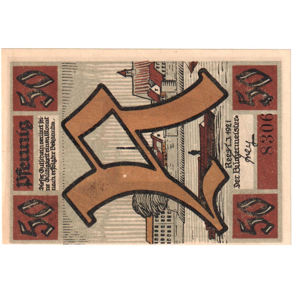 Allemagne, Rees, 50 Pfennig, SPL