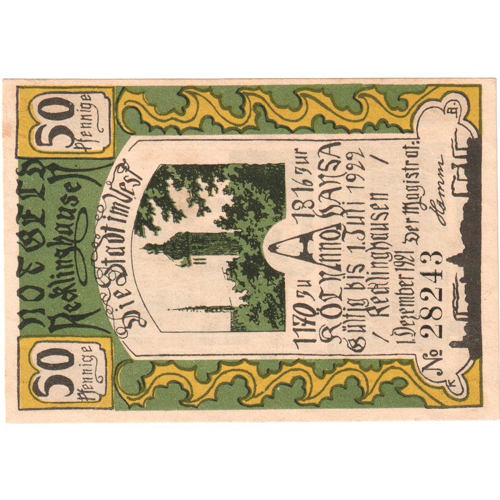 Recklinghausen, 50 Pfennig, 1921-12-01, EBC