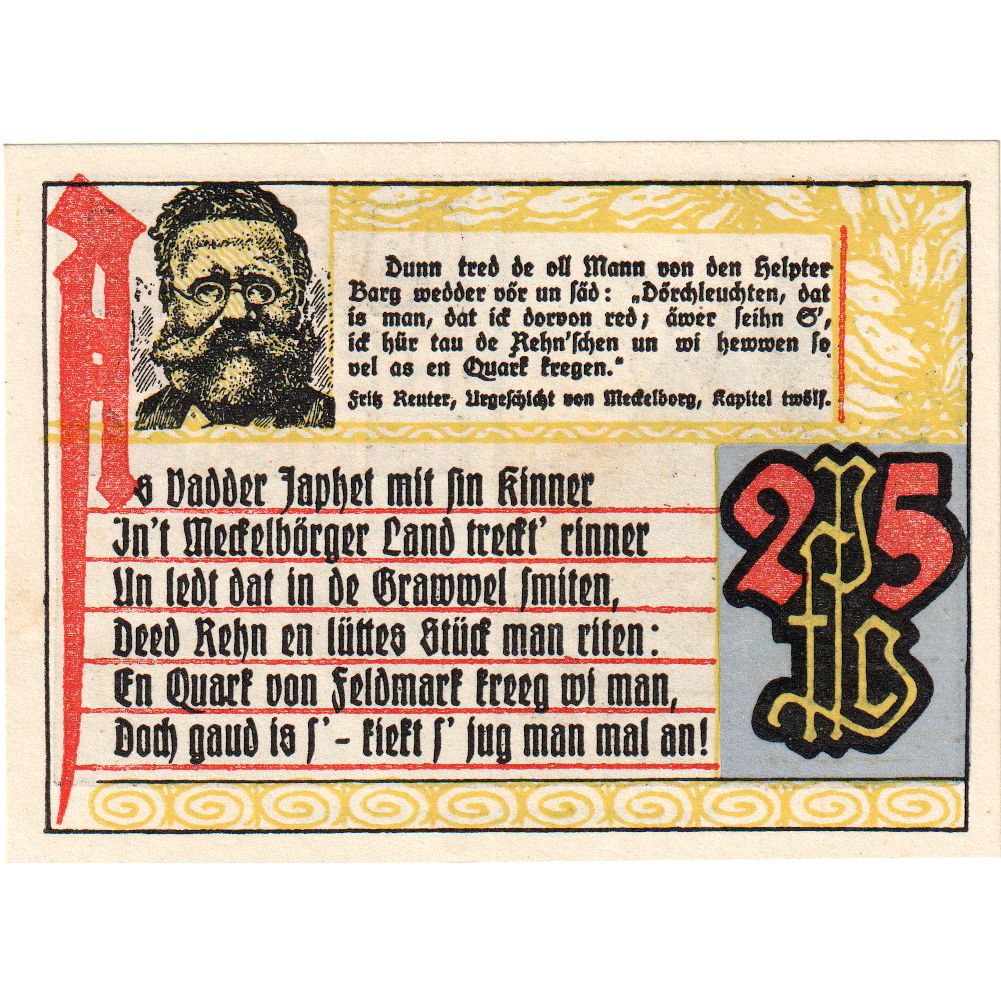 Deutschland, Rehna, 25 Pfennig, 1921-08-18, UNZ-