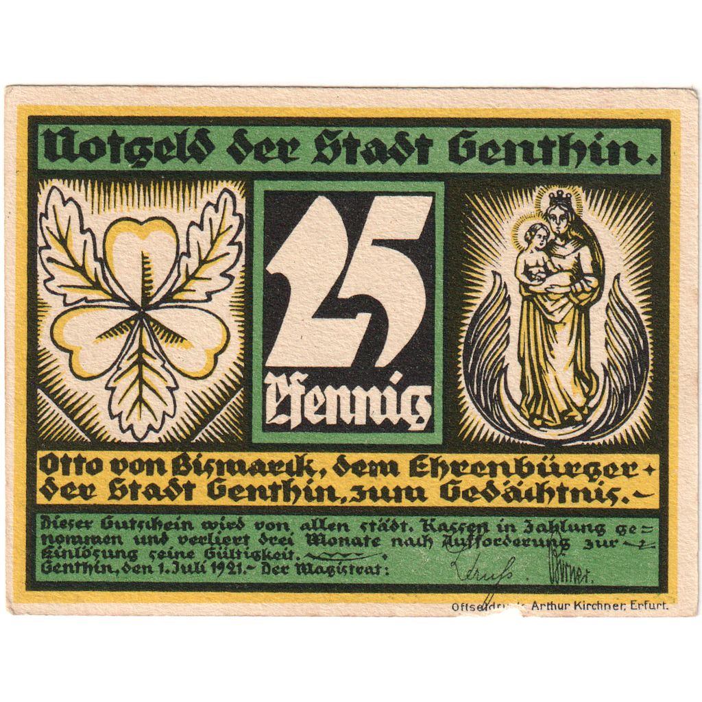 Deutschland, Genthin, 25 Pfennig, 1921-07-01, VZ