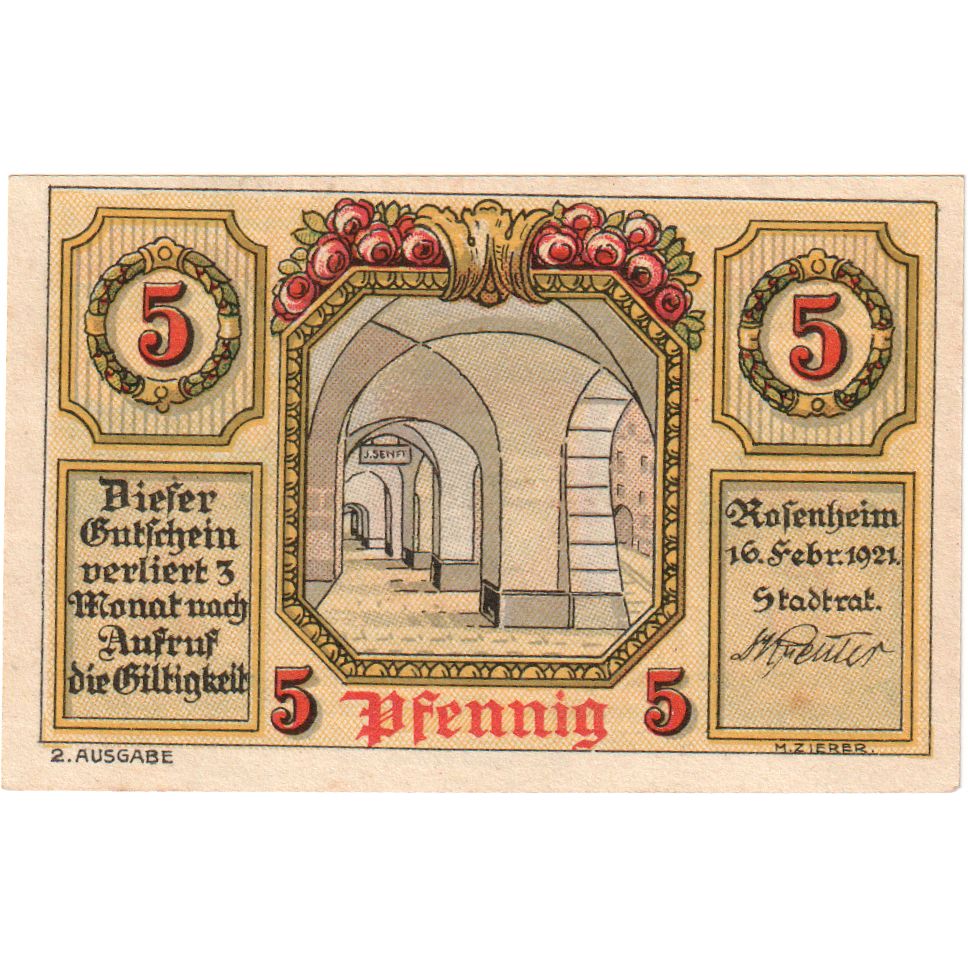 Alemania, Rosenheim, 5 Pfennig, 1921-02-16, SC