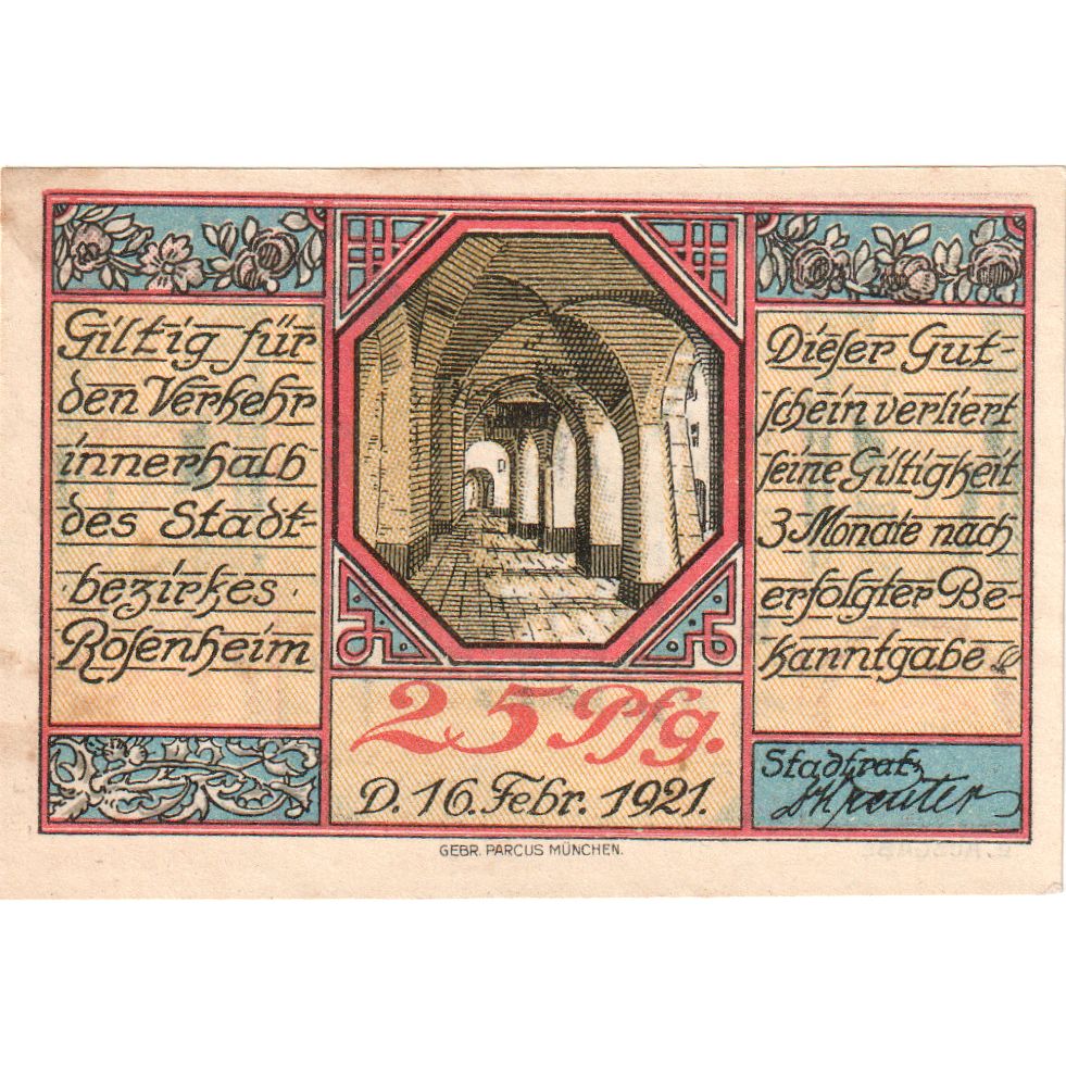 Deutschland, Rosenheim, 25 Pfennig, 1921-02-16, VZ