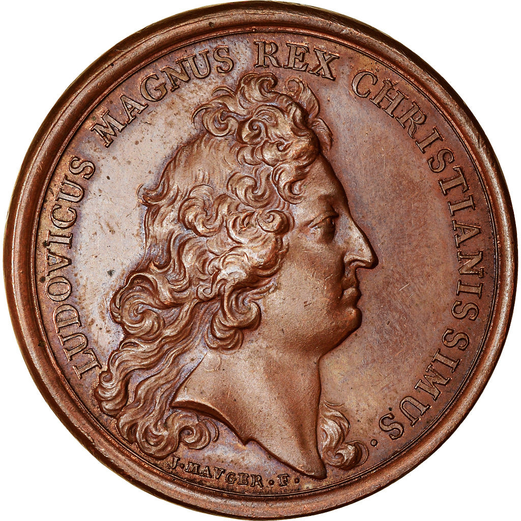 France, Medal, Louis XIV, Lifting of the Second Siege of Charleroi, Restrike