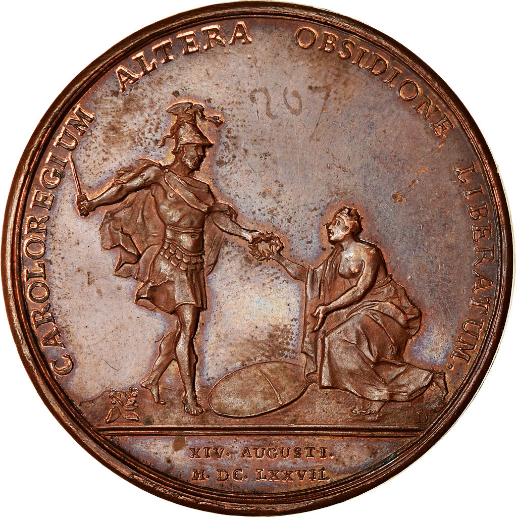 France, Medal, Louis XIV, Lifting of the Second Siege of Charleroi, Restrike