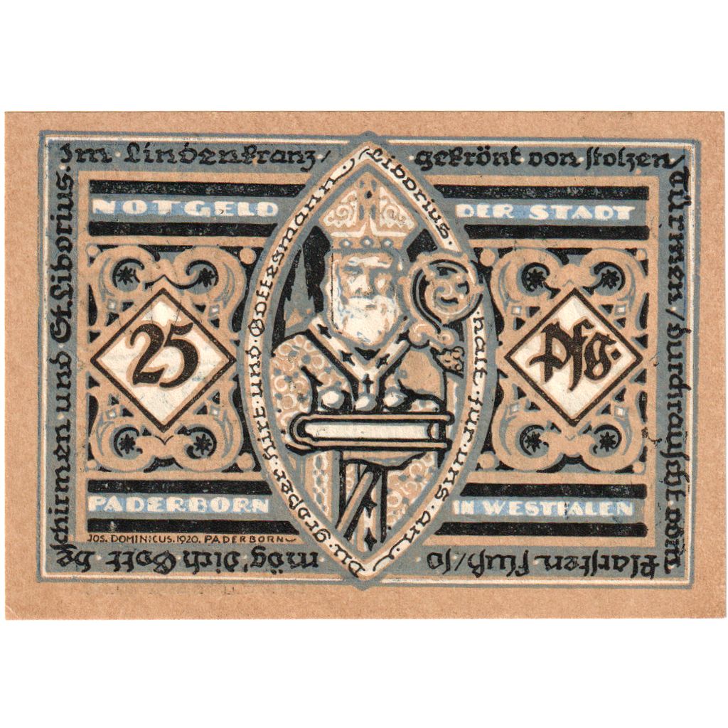 Alemanha, Paderborn, 25 Pfennig, 1920-03-01, UNC(63)