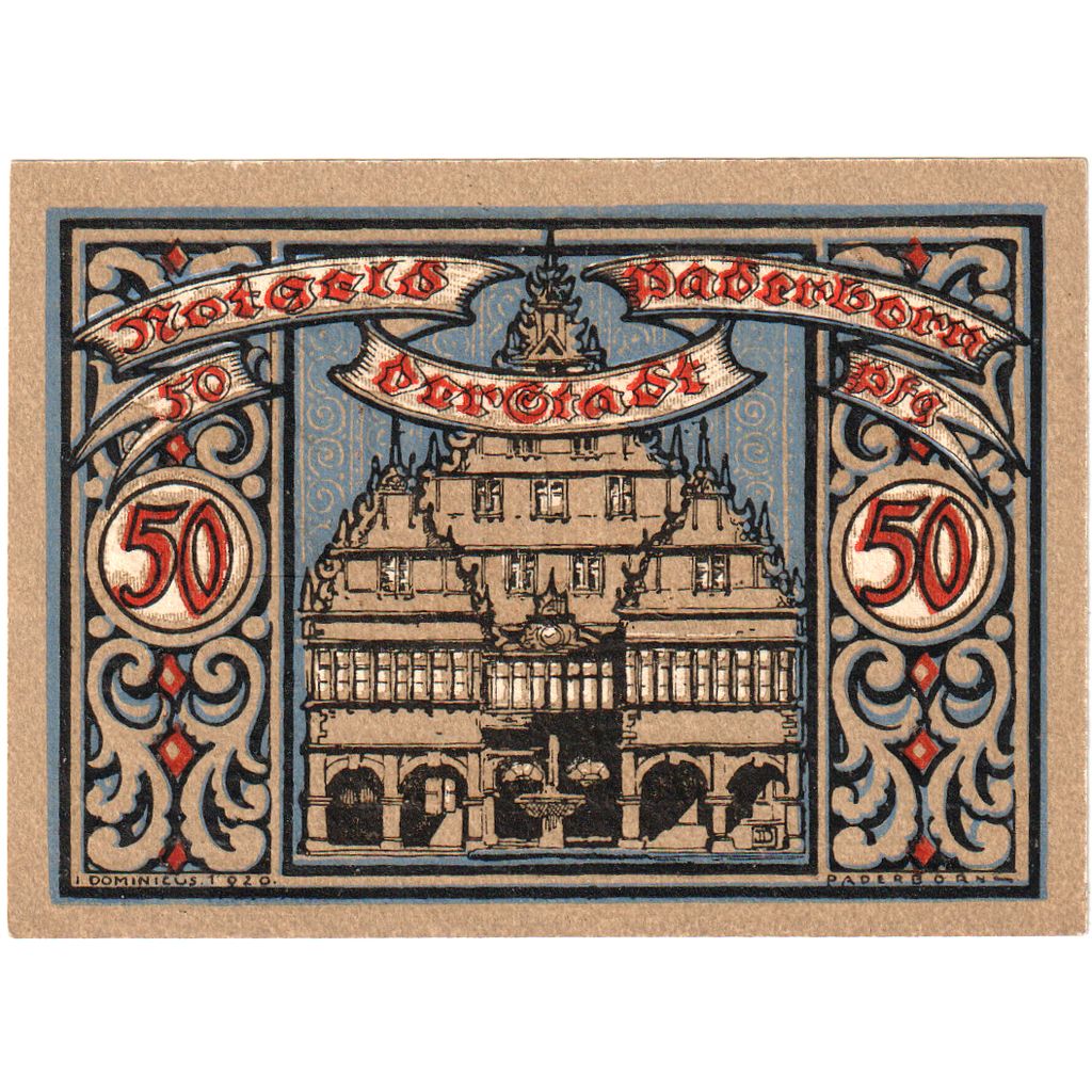 Alemanha, Paderborn, 50 Pfennig, 1920-03-01, UNC(63)