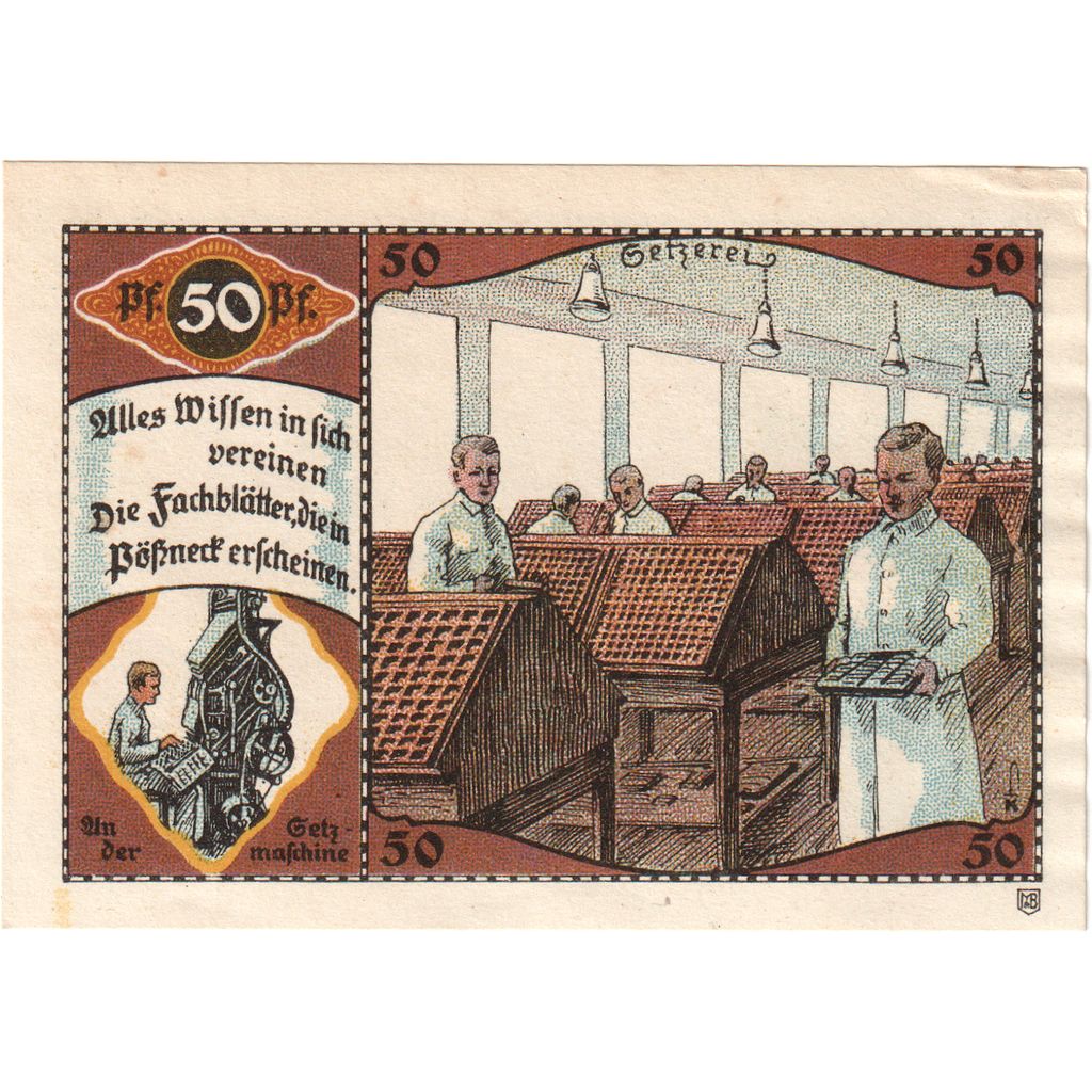 Deutschland, Possneck, 50 Pfennig, UNZ-