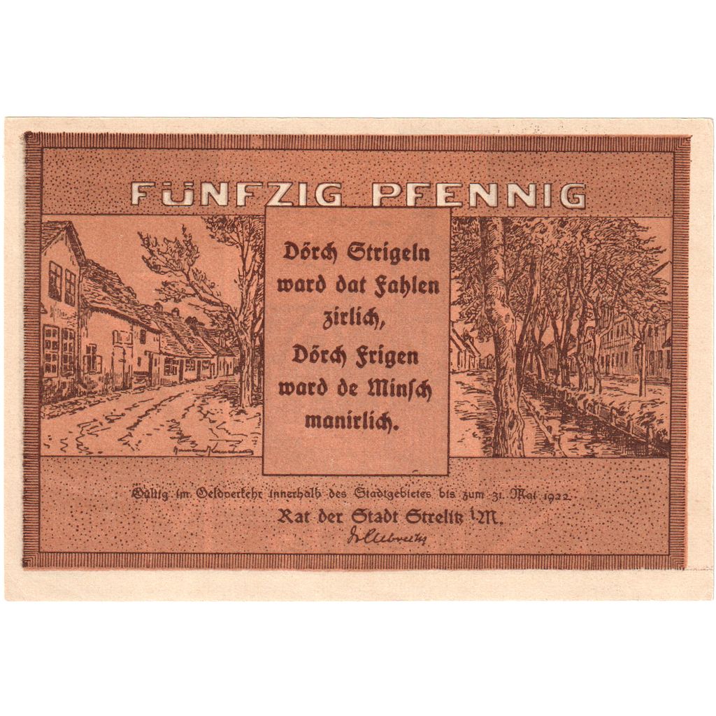 Alemania, Strelitz, 50 Pfennig, 1922-05-31, SC