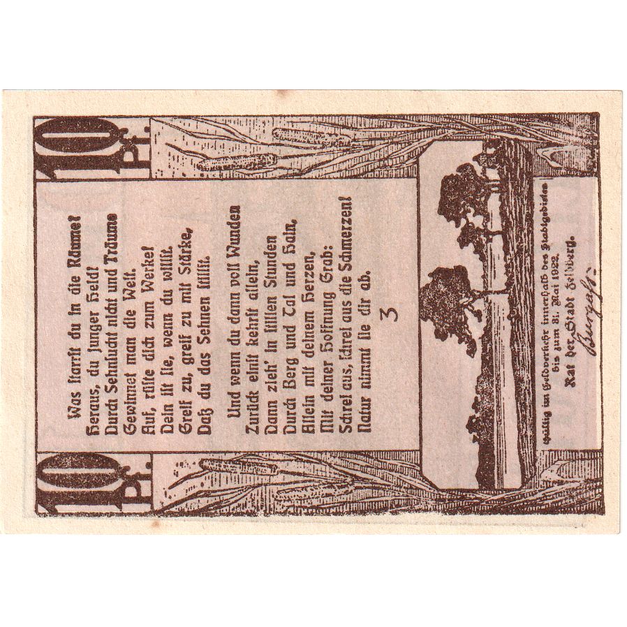 Alemania, Feldberg, 10 Pfennig, 1922-05-31, SC