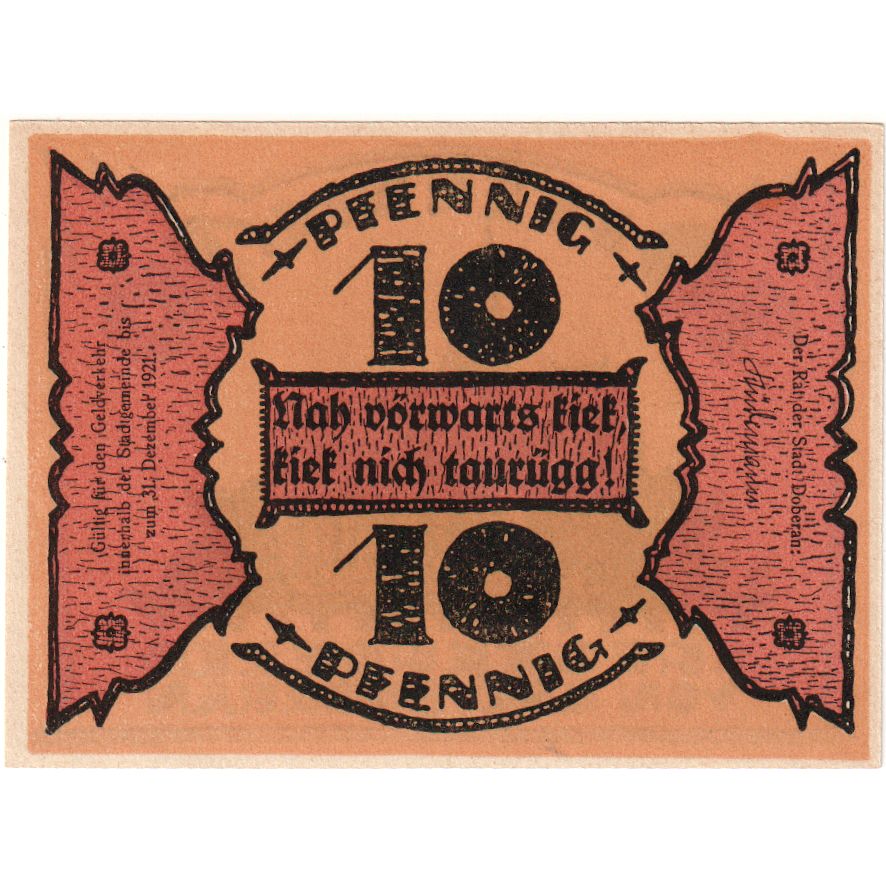 Alemania, Doberan, 10 Pfennig, 1921-12-31, SC