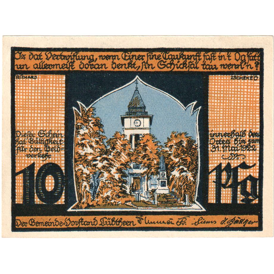 Alemania, Lübtheen, 10 Pfennig, 1922-05-31, SC