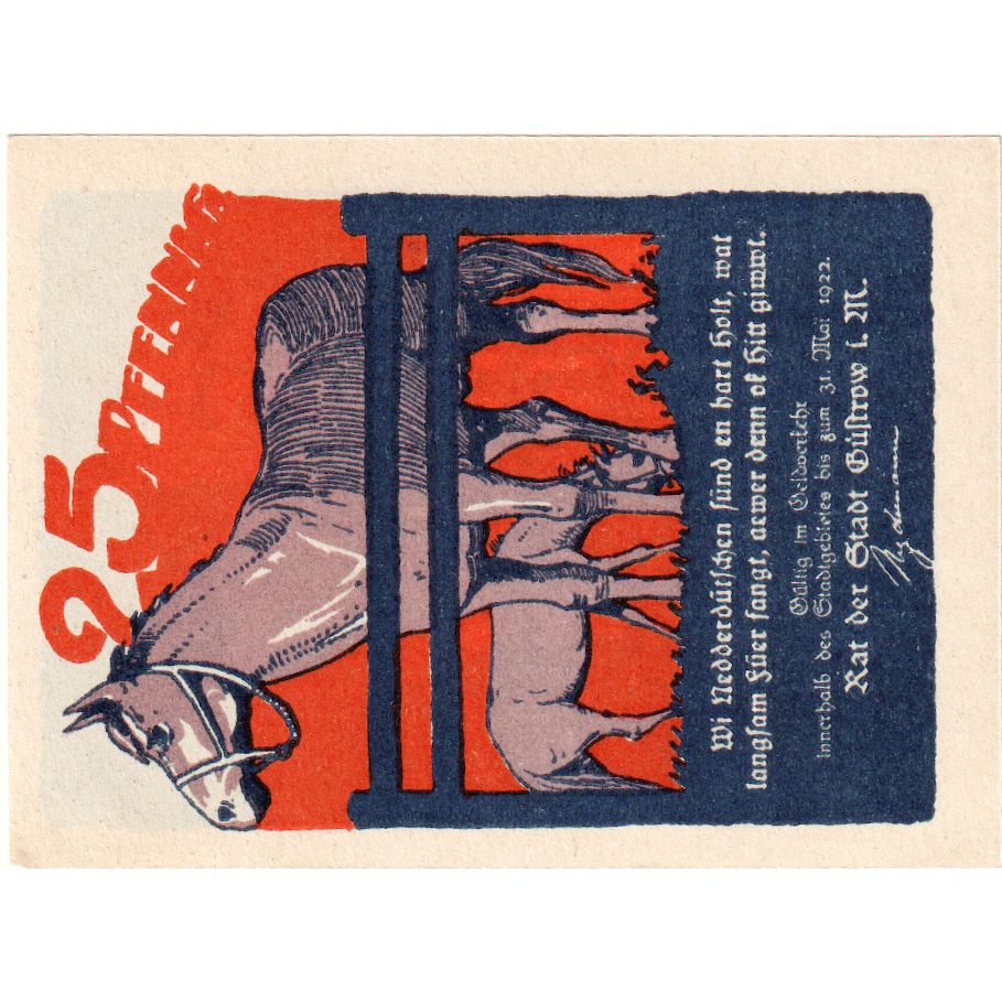 Alemania, Gustrow, 25 Pfennig, 1922-05-31, SC