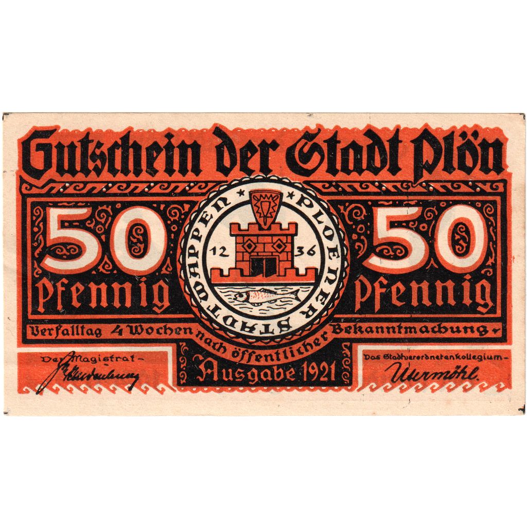 Allemagne, Plön, 50 Pfennig, SUP
