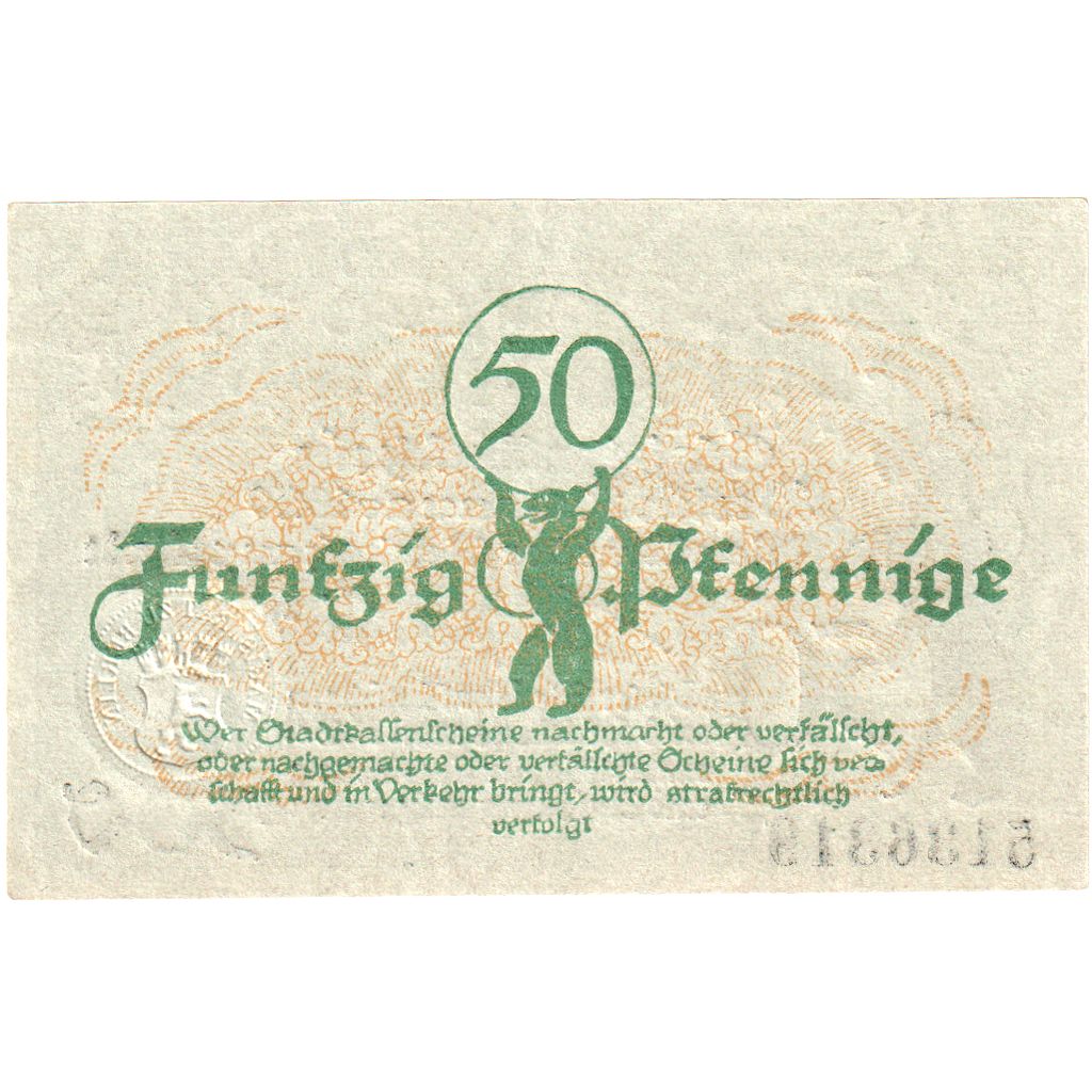 Alemania, Berlin, 50 Pfennig, 1920-12-31, SC