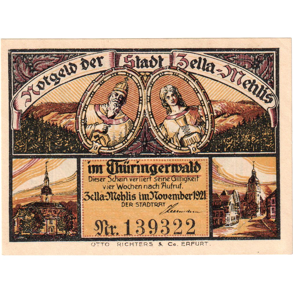 Alemanha, Zella-Mehlis, 50 Pfennig, UNC(63)