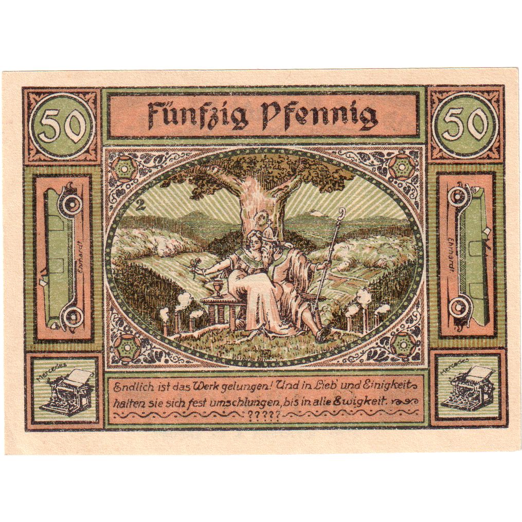 Alemanha, Zella-Mehlis, 50 Pfennig, UNC(63)