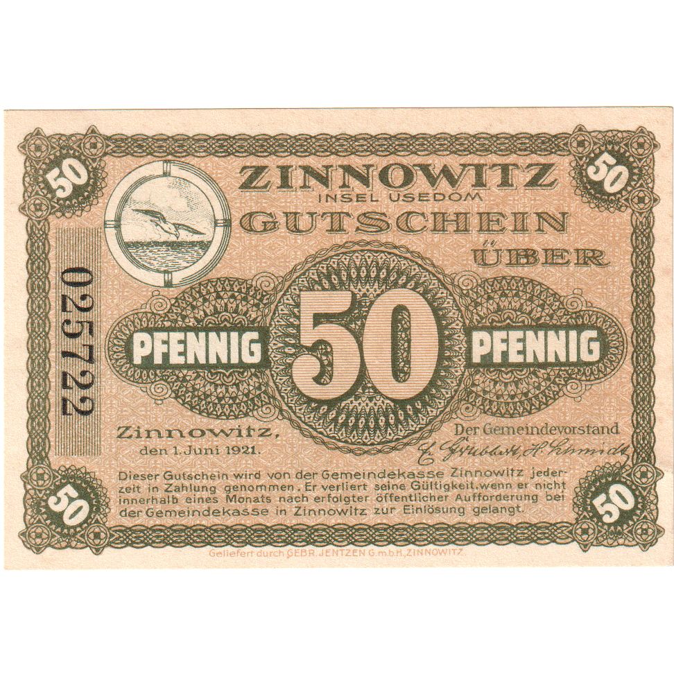 Deutschland, Zinnowitz, 50 Pfennig, 1921-06-01, UNZ-