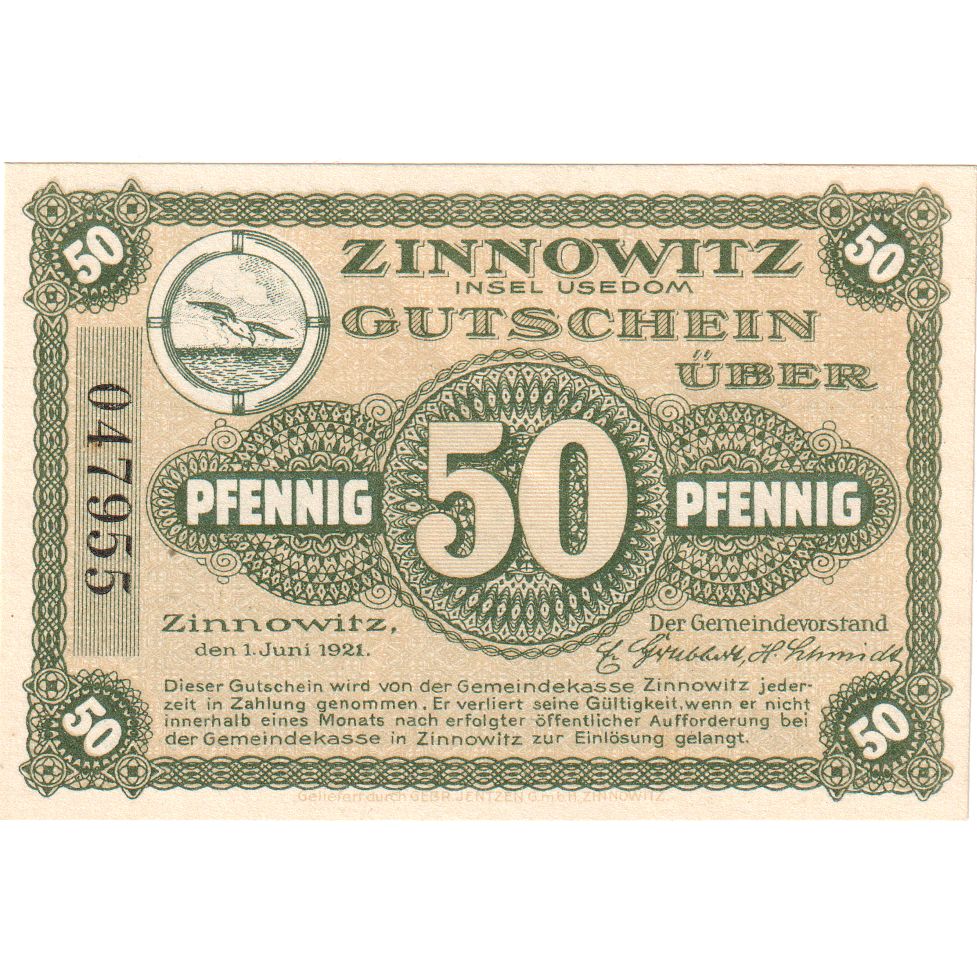 Duitsland, Zinnowitz, 50 Pfennig, 1921-06-01, SPL