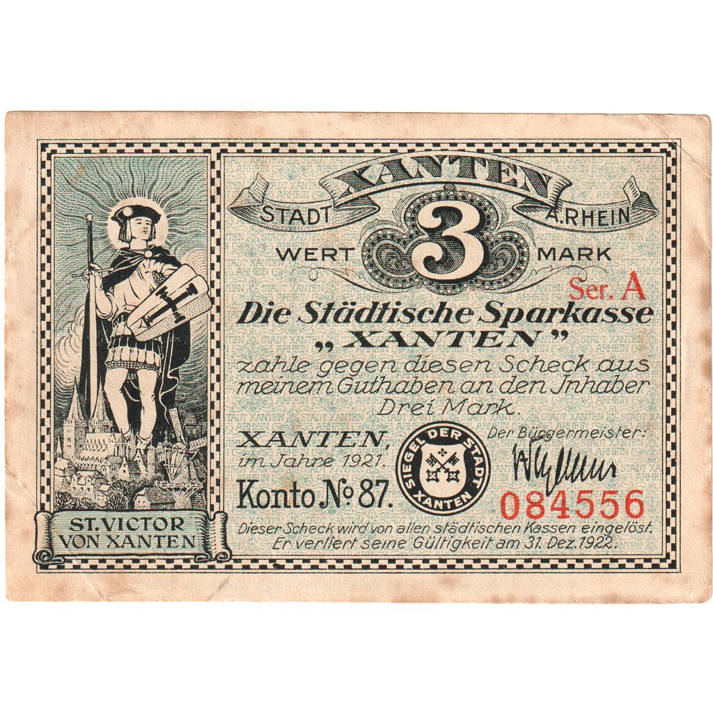 Deutschland, Xanten, 3 Mark, SS