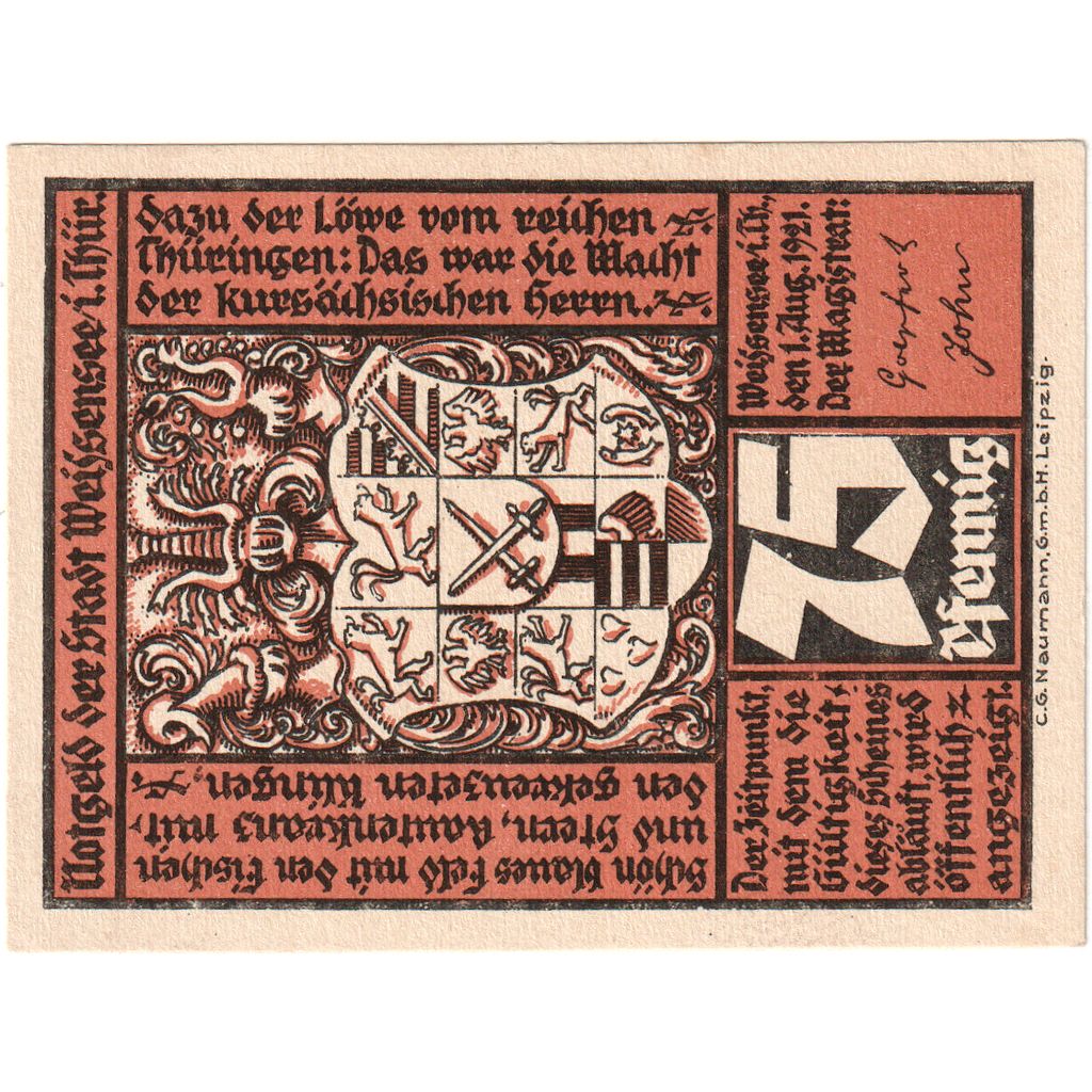 Alemania, Weissensee, 75 Pfennig, 1921-08-01, SC