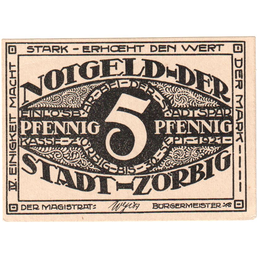 Allemagne, Zörbig, 5 Pfennig, 1921-09-30, SPL