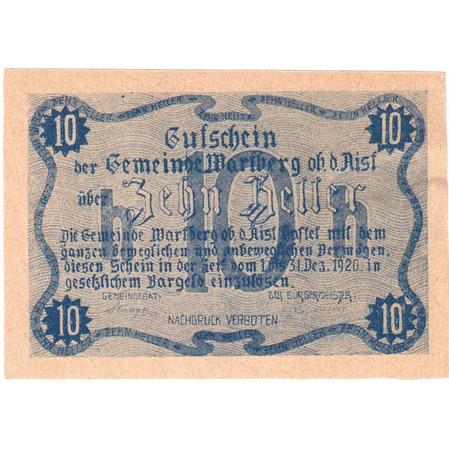 Alemania, Wartberg ob der Aist, 10 Pfennig, SC