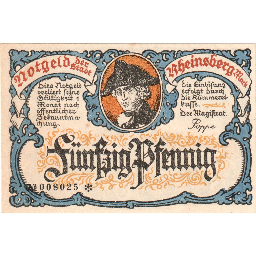 Alemania, Rheinsberg, 50 Pfennig, SC