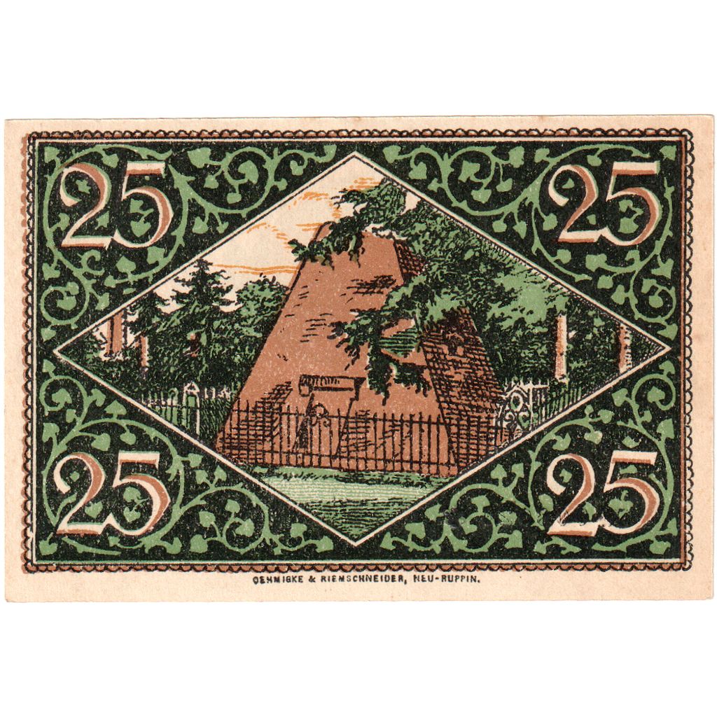 Allemagne, Rheinsberg, 25 Pfennig, SPL