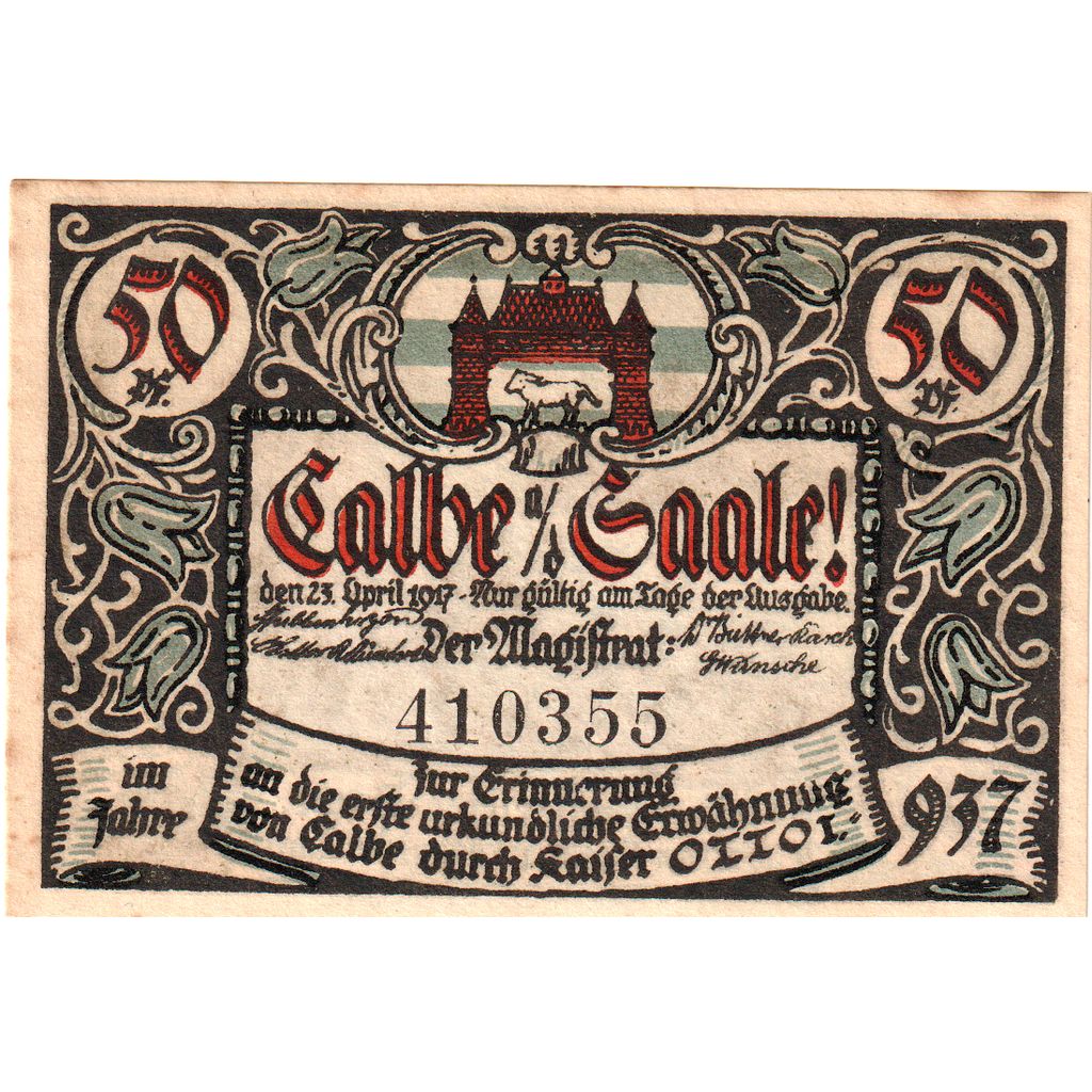 Deutschland, Calbe, 50 Pfennig, VZ