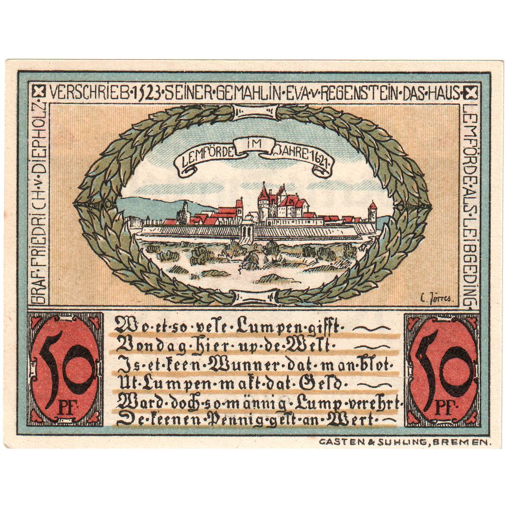 Deutschland, Diepholz, 50 Pfennig, 1921-08-15, UNZ-