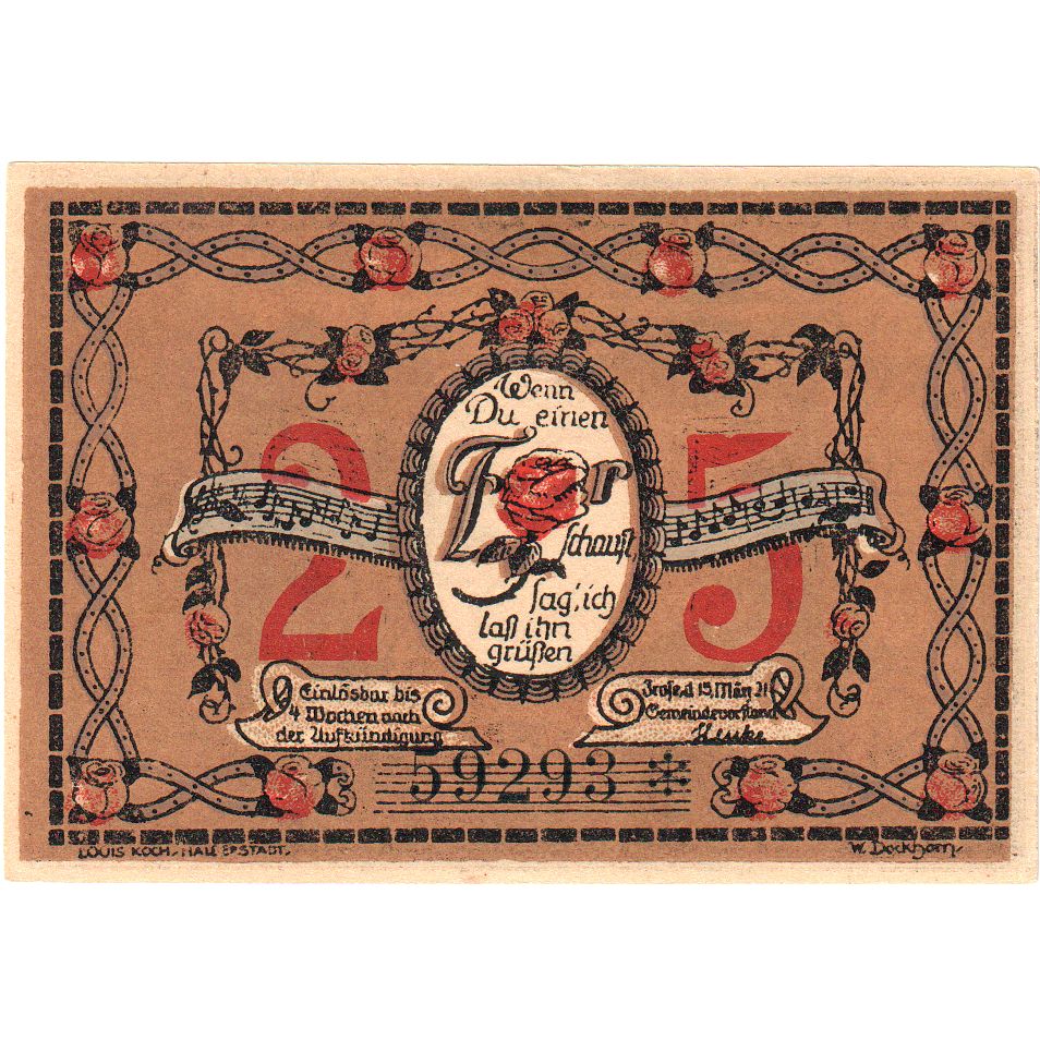 Allemagne, Frose in Anhalt, 25 Pfennig, 1921-03-15, SPL