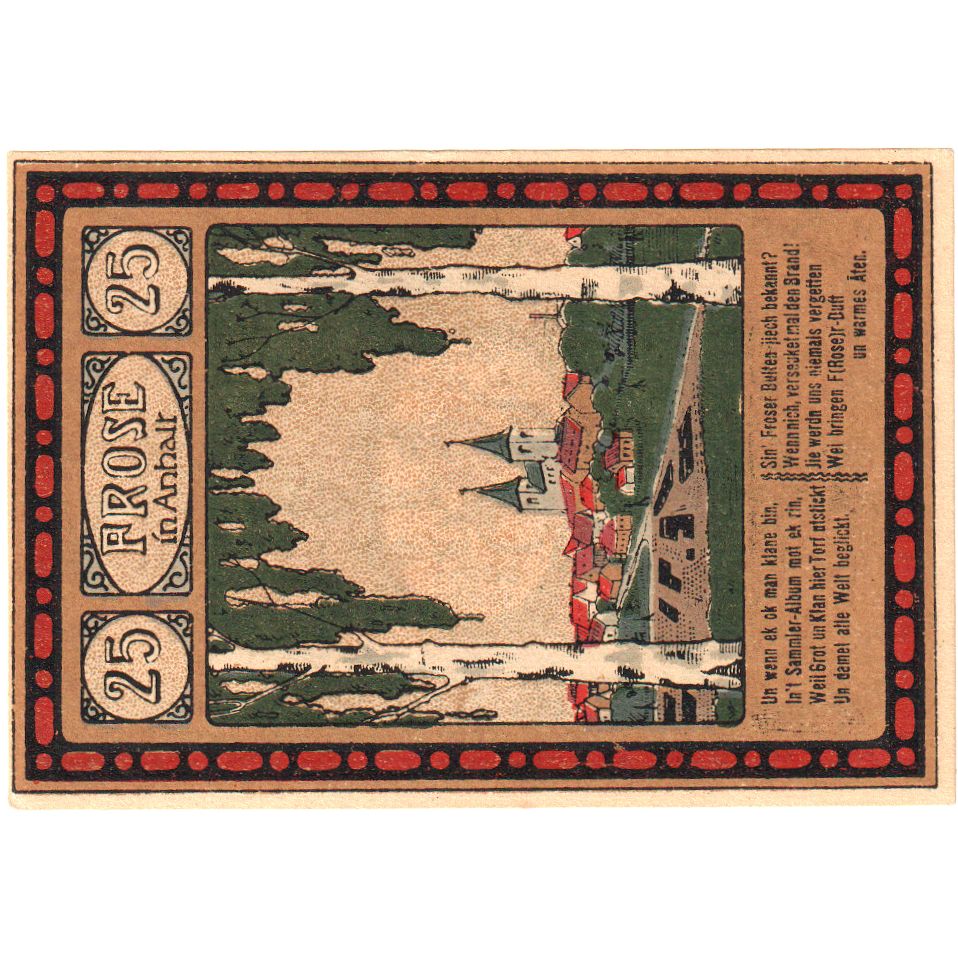 Allemagne, Frose in Anhalt, 25 Pfennig, 1921-03-15, SPL