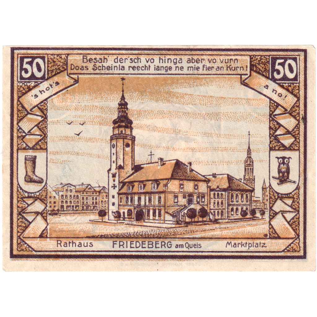 Alemanha, Friedeberg, 50 Pfennig, UNC(63)