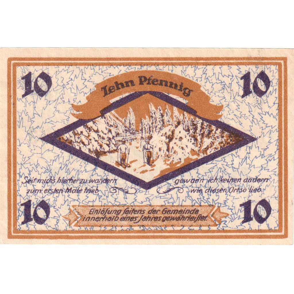 Allemagne, Friedrichroda Stadt, 10 Pfennig, SPL