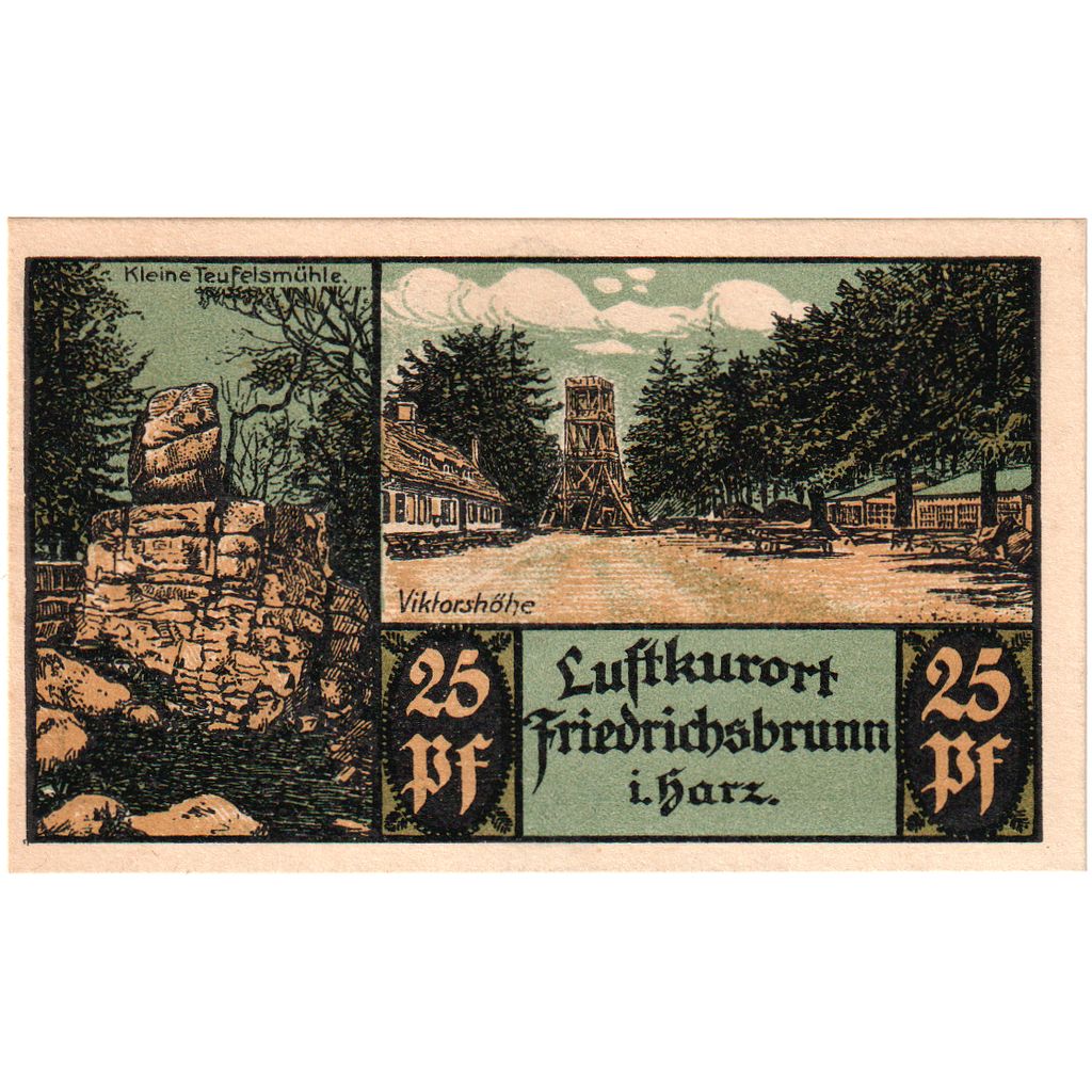 Allemagne, Friedrichsbrunn, 25 Pfennig, 1921-10-15, SPL