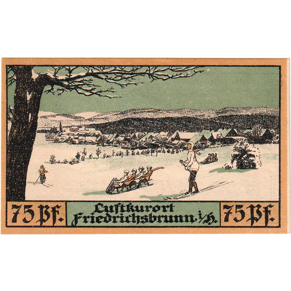 Allemagne, Friedrichsbrunn, 75 Pfennig, 1921-10-15, SPL