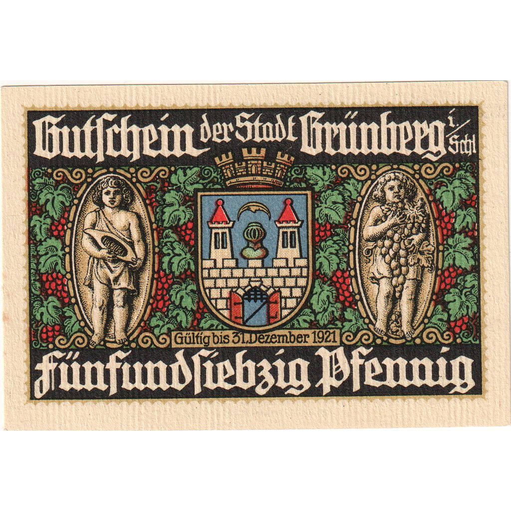 Allemagne, Grünberg, 75 Pfennig, 1921-12-31, SPL
