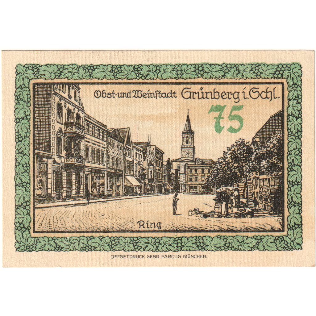 Allemagne, Grünberg, 75 Pfennig, 1921-12-31, SPL