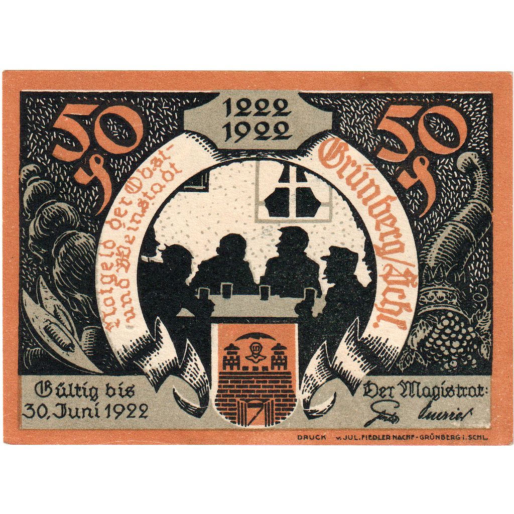 Allemagne, Grünberg, 50 Pfennig, 1922-06-30, SPL